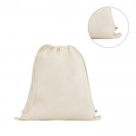 Mochila de cuerdas hecha de algodón orgánico con asas 140 g/m2 varios colores