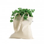 Bolsa para la compra de algodón orgánico con asas largas 140 g/m2 color natural tercera vista