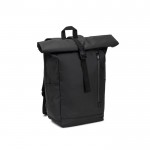 Mochila roll top de viaje en poliéster reciclado impermeable 14” color negro