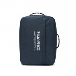 Mochila compacta de poliéster reciclado con asa de trolley 15,6” color azul imagen con logo 2