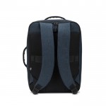 Mochila compacta de poliéster reciclado con asa de trolley 15,6” color azul segunda vista