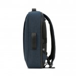 Mochila compacta de poliéster reciclado con asa de trolley 15,6” color azul tercera vista