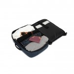 Mochila compacta de poliéster reciclado con asa de trolley 15,6” color azul octava vista