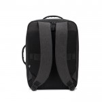 Mochila compacta de poliéster reciclado con asa de trolley 15,6” color gris oscuro segunda vista