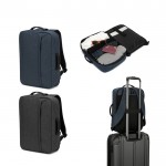 Mochila compacta de poliéster reciclado con asa de trolley 15,6” varios colores