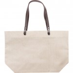 Bolsa personalizada de lino 260 g/m2 color beige primera vista