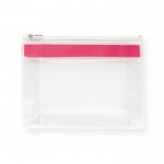 Bolsa de plástico cierre de cremallera color rosa primera vista