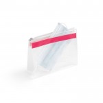 Bolsa de plástico cierre de cremallera color rosa tercera vista