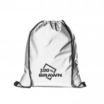 Bolsa reflectante de poliéster con asas negras 200 g/m2 color plateado imagen con logo