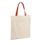 Bolsa de algodón con asa de color rojo