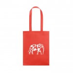 Bolsa de non-woven termosellada con asas largas de 80g/m2 color rojo imagen con logo