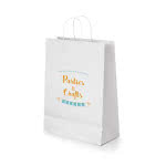 Bolsa pequeña de cartón blanco color blanco con logo