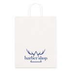 Bolsa grande  de cartón blanco color blanco con logo