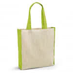 Bolsas 100% algodón publicidad 140 g/m2 color verde claro con impresión
