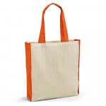 Bolsas 100% algodón publicidad 140 g/m2 color naranja con impresión
