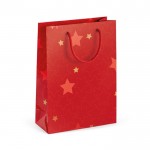 Bolsa de papel estucado para regalo color rojo segunda vista
