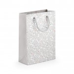 Bolsa de papel estucado para regalo color gris claro segunda vista
