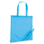 Divertida bolsa de la compra plegable color azul claro