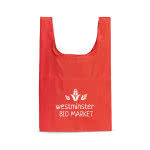 Colorida bolsa de la compra plegable color rojo con logo