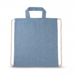 Bolsa mochila algodón reciclado 140 g/m2 color azul primera vista