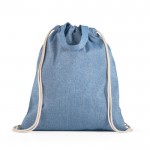 Bolsa mochila algodón reciclado 140 g/m2 color azul