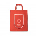 Bolsa plegable de non-woven con asas para el transporte 80 g/m2 color rojo imagen con logo