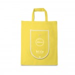 Bolsa plegable de non-woven con asas para el transporte 80 g/m2 color amarillo imagen con logo