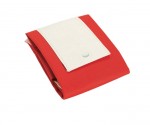 Bolsa plegable non-woven de asas cortas color rojo