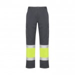 Pantalón laboral alta visibilidad con bolsillos 200 g/m2 Roly Naos color gris topo segunda vista