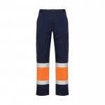 Pantalón laboral alta visibilidad con bolsillos 200 g/m2 Roly Naos color naranja fluorescente segunda vista