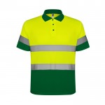 Polo laboral de alta visibilidad de poliéster 170 g/m2 Roly Polaris color verde segunda vista