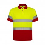 Polo laboral de alta visibilidad de poliéster 170 g/m2 Roly Polaris color rojo segunda vista