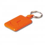 Llavero con ficha del super extraíble color naranja