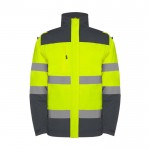 Parka laboral de alta visibilidad impermeable 400 g/m2 Roly Epsylon color gris topo segunda vista