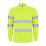 Polo laboral técnico de manga larga 170 g/m2 Roly Polaris L/S color amarillo fluorescente segunda vista