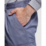 Pantalón laboral largo de alta visIbilidad 240 g/m2 Roly Daily HV color gris topo vista detalle 1