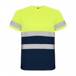 Camiseta técnica laboral de alta visibilidad 130 g/m2 Roly Delta color azul marino segunda vista