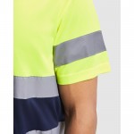 Camiseta técnica laboral de alta visibilidad 130 g/m2 Roly Delta color azul marino vista detalle 2