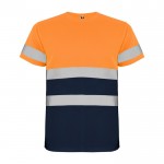 Camiseta técnica laboral de alta visibilidad 130 g/m2 Roly Delta color naranja segunda vista