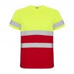 Camiseta técnica laboral de alta visibilidad 130 g/m2 Roly Delta color rojo segunda vista