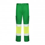 Pantalón laboral de alta visibilidad 250 g/m2 Roly Daily Stretch HV color verde segunda vista
