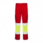 Pantalón laboral de alta visibilidad 250 g/m2 Roly Daily Stretch HV color rojo segunda vista
