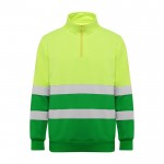 Sudadera laboral alta visibilidad de felpa 280 g/m2 Roly Spica color verde segunda vista