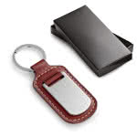 Llavero clásico de piel y metal color marrón vista productos