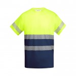 Camiseta laboral técnica de algodón y poliéster 170 g/m2 Roly Tauri color azul marino segunda vista