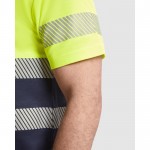 Camiseta laboral técnica de algodón y poliéster 170 g/m2 Roly Tauri color azul marino vista detalle 1