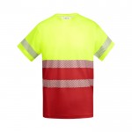Camiseta laboral técnica de algodón y poliéster 170 g/m2 Roly Tauri color rojo segunda vista