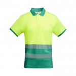 Polo laboral con alta visibilidad manga corta 170 g/m2 Roly Atrio color verde segunda vista