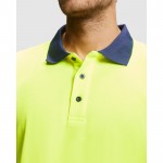 Polo laboral técnico de manga larga 170 g/m2 Roly Atrio LS color azul marino vista detalle 2
