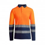Polo laboral técnico de manga larga 170 g/m2 Roly Atrio LS color naranja segunda vista